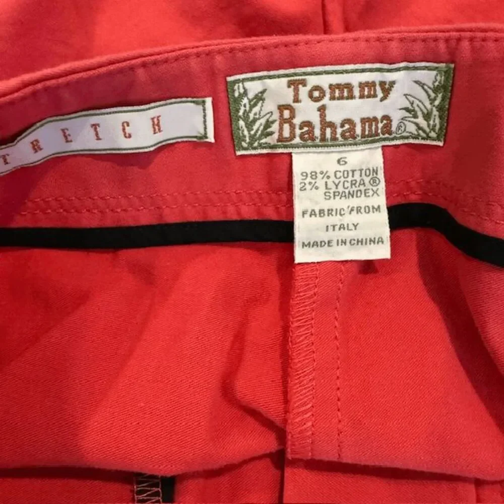 Tommy Bahama Flat Front Trouser Shorts Stretch Deep Coral Color Pockets Size 6‎